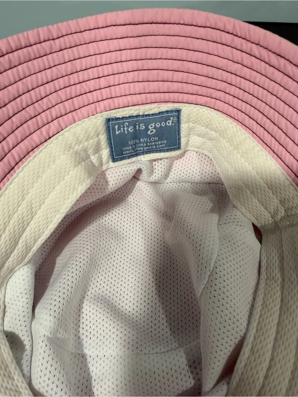 Life Is Good Kids Bubblegum Pink Bucket Hat with Embroidered Logo